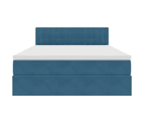 Lova Su Daiktų Laikymo Vieta Ir Led Tamsiai Mėlyna 140 X 190 Cm