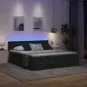 Gulta Ar Led Sloksnes Lukturiem Tumši Zaļš 180 X 200 Cm Samts Vidaxl
