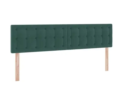 Gulta Ar Led Sloksnes Lukturiem Tumši Zaļš 180 X 200 Cm Samts Vidaxl