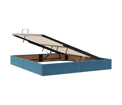 Gulta Ar Led Sloksnes Lukturiem Tumši Zils 180 X 200 Cm Samts Vidaxl