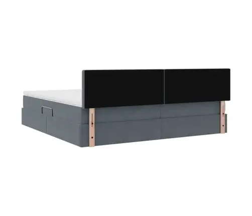 Led-Valgusega Hoiuvoodi Madratsiga Tumehall 200 X 200 Cm Samet