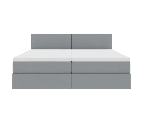 Lova Su Galvūgalio Šviesiai Pilka 200 X 200 Cm Audinys