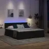 Gulta Ar Led Sloksnes Lukturiem Melna 180 X 200 Cm Audums Vidaxl