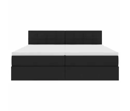 Gulta Ar Led Sloksnes Lukturiem Melna 180 X 200 Cm Audums Vidaxl