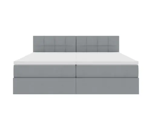 Gulta Ar Galvas Klāju Gaiši Pelēks 200 X 200 Cm Audums Vidaxl