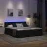 Gulta Ar Led Sloksnes Lukturiem Melna 180 X 200 Cm Audums Vidaxl