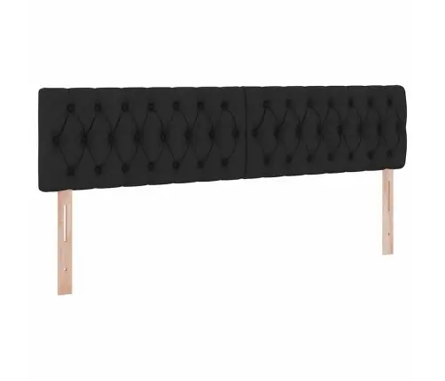Gulta Ar Led Sloksnes Lukturiem Melna 180 X 200 Cm Audums Vidaxl