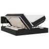 Gulta Ar Led Sloksnes Lukturiem Melna 200 X 200 Cm Samts Vidaxl