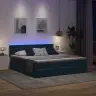 Gulta Ar Led Sloksnes Lukturiem Tumši Zils 200 X 200 Cm Samts Vidaxl