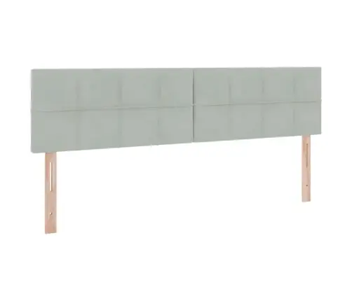 Gulta Ar Led Sloksnes Lukturiem Gaiši Pelēks 200 X 200 Cm Samts Vidaxl
