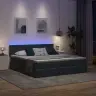 Gulta Ar Led Sloksnes Lukturiem Tumši Pelēks 200 X 200 Cm Samts Vidaxl
