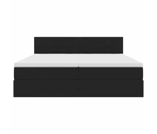 Gulta Ar Led Sloksnes Lukturiem Melna 200 X 200 Cm Samts Vidaxl