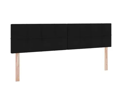 Gulta Ar Led Sloksnes Lukturiem Melna 200 X 200 Cm Samts Vidaxl