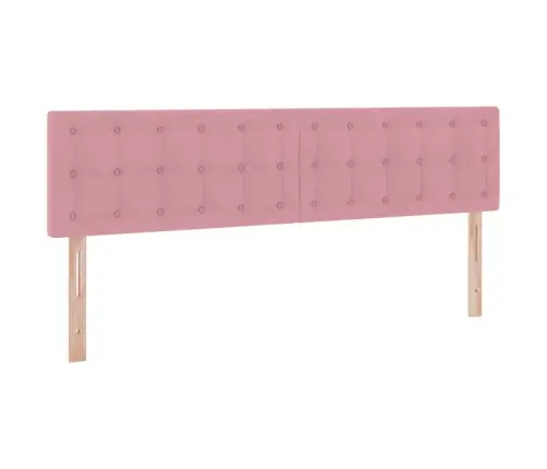 Gulta Ar Led Sloksnes Lukturiem Rozā 180 X 200 Cm Samts Vidaxl