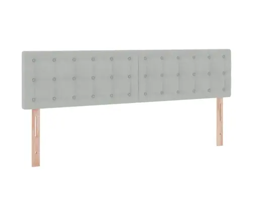 Gulta Ar Led Sloksnes Lukturiem Gaiši Pelēks 200 X 200 Cm Samts Vidaxl