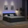 Gulta Ar Led Sloksnes Lukturiem Tumši Pelēks 200 X 200 Cm Samts Vidaxl