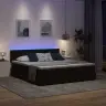 Gulta Ar Led Sloksnes Lukturiem Melna 200 X 200 Cm Samts Vidaxl