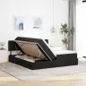 Gulta Ar Led Sloksnes Lukturiem Melna 200 X 200 Cm Samts Vidaxl