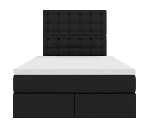 Saugos Lova Su Čiužiniu Juoda 120 X 200 Cm Dirbtinė Oda