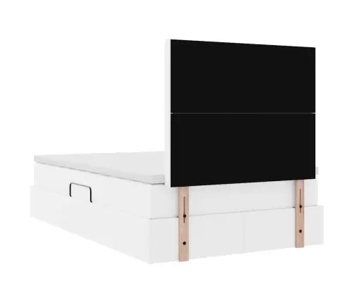 Laos Voodi Madratsiga Peaga Puhas Valge 120 X 200 Cm Kunstnahk