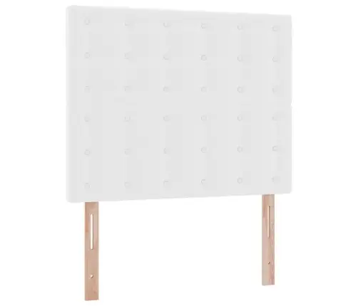 Laos Voodi Madratsiga Peaga Puhas Valge 120 X 200 Cm Kunstnahk