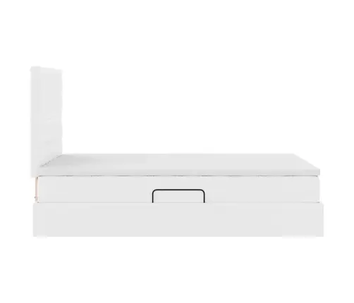 Laos Voodi Madratsiga Peaga Puhas Valge 120 X 200 Cm Kunstnahk