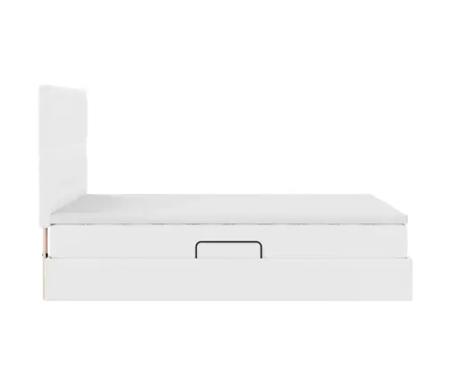 Glabāšanas Gulta Tīra Balta 140 X 190 Cm Mākslīgā Āda Vidaxl