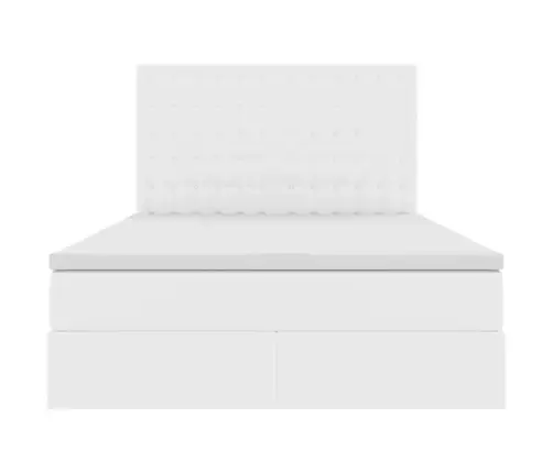 Glabāšanas Gulta Tīra Balta 140 X 200 Cm Mākslīgā Āda Vidaxl