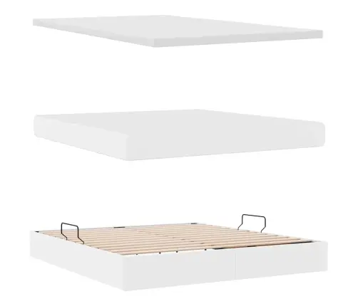 Saugos Lova Su Čiužiniu Švari Balta 180 X 200 Cm Dirbtinė Oda