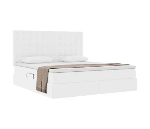 Saugos Lova Su Čiužiniu Švari Balta 180 X 200 Cm Dirbtinė Oda