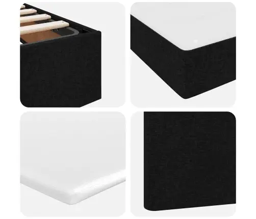 Gulta Ar Uzglabāšanas Vietu Un Matraci Melna 90 X 200 Cm Vidaxl