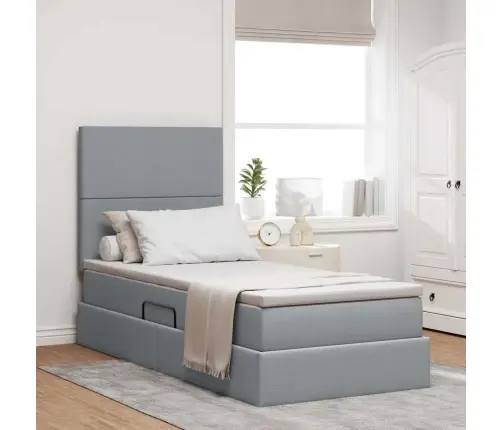 Gulta Ar Uzglabāšanas Vietu Un Matraci 100 X 200 Cm Poliesters Vidaxl