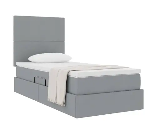 Gulta Ar Uzglabāšanas Vietu Un Matraci 100 X 200 Cm Poliesters Vidaxl