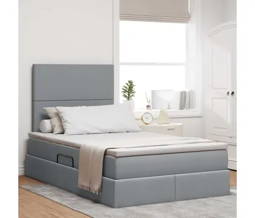 Glabāšanas Gulta Gaiši Pelēks 120 X 200 Cm Mākslīgā Āda Vidaxl