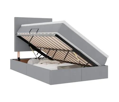 Glabāšanas Gulta Gaiši Pelēks 120 X 200 Cm Mākslīgā Āda Vidaxl