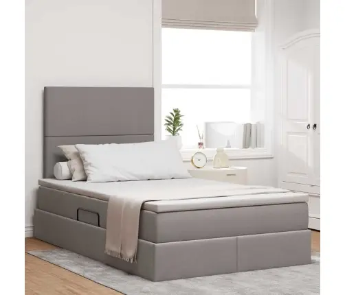 Glabāšanas Gulta Pelēkbrūna 120 X 200 Cm Mākslīgā Āda Vidaxl