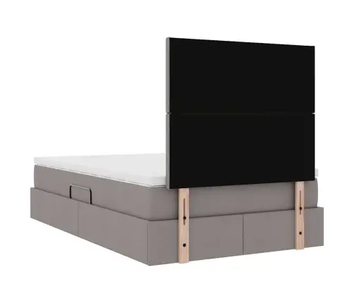 Glabāšanas Gulta Pelēkbrūna 120 X 200 Cm Mākslīgā Āda Vidaxl