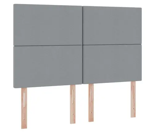 Laos Voodi Madratsiga Peaga Helehall 140 X 190 Cm Kunstnahk