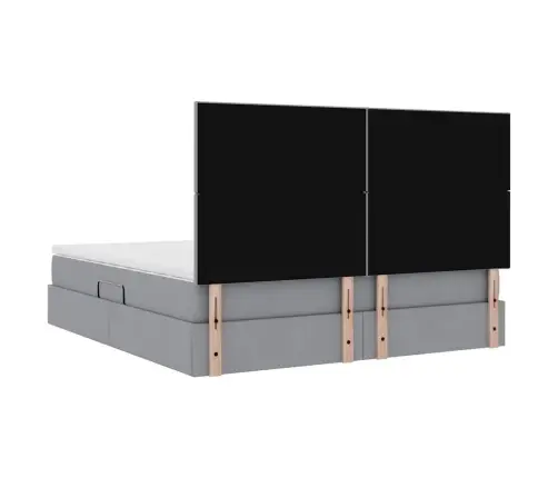 Glabāšanas Gulta Gaiši Pelēks 160 X 200 Cm Mākslīgā Āda Vidaxl