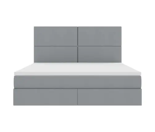 Glabāšanas Gulta Gaiši Pelēks 160 X 200 Cm Mākslīgā Āda Vidaxl