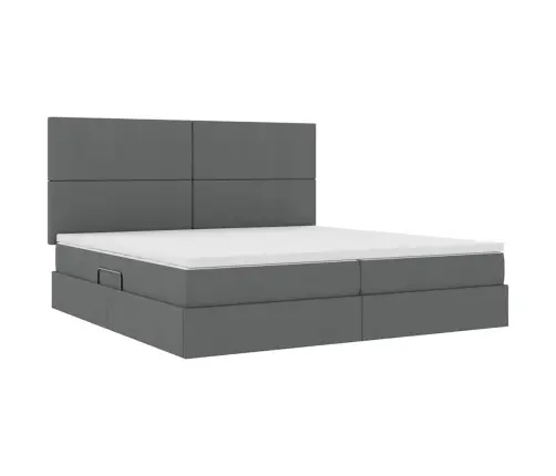 Gulta Ar Uzglabāšanas Vietu Un Matraci Ar Matraci Tumši Pelēks Vidaxl