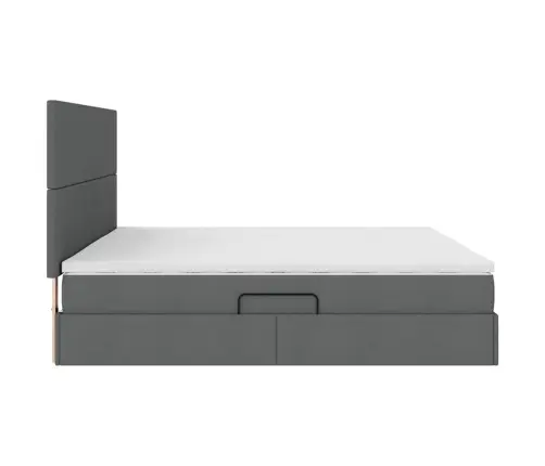 Gulta Ar Uzglabāšanas Vietu Un Matraci Ar Matraci Tumši Pelēks Vidaxl