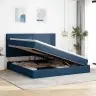 Glabāšanas Gulta Ar Matraci Zila 200 X 200 Cm Mākslīgā Āda Vidaxl