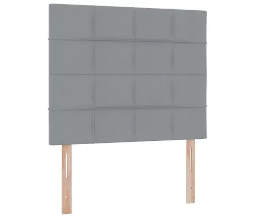 Laos Voodi Madratsiga Peaga Helehall 120 X 190 Cm Kunstnahk