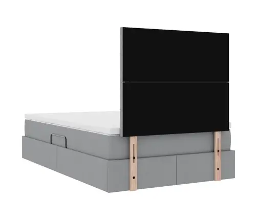 Glabāšanas Gulta Gaiši Pelēks 120 X 200 Cm Mākslīgā Āda Vidaxl