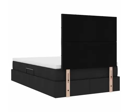 Glabāšanas Gulta Ar Matraci Melna 120 X 200 Cm Mākslīgā Āda Vidaxl