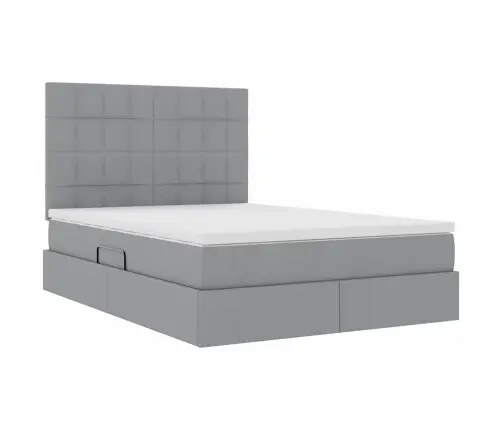 Glabāšanas Gulta Gaiši Pelēks 140 X 190 Cm Mākslīgā Āda Vidaxl