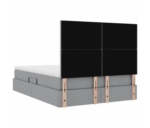 Glabāšanas Gulta Gaiši Pelēks 140 X 190 Cm Mākslīgā Āda Vidaxl