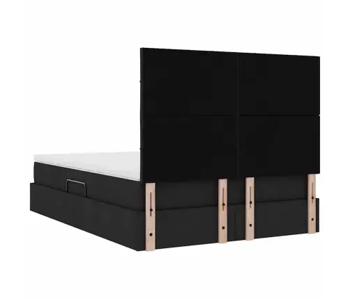 Glabāšanas Gulta Ar Matraci Melna 140 X 190 Cm Mākslīgā Āda Vidaxl