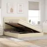 Gulta Ar Uzglabāšanas Vietu Un Matraci Krēms 160 X 200 Cm Vidaxl